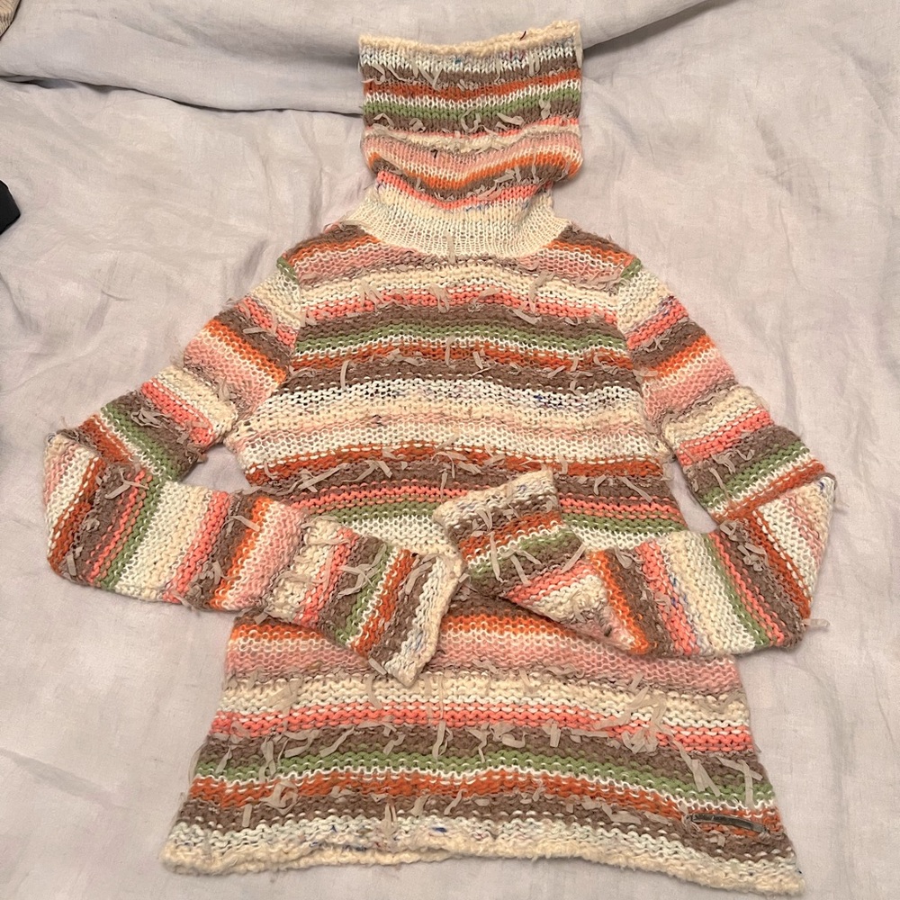 RARE Moschino Hand-Knit Turtleneck Sweater XS MINT condition!
